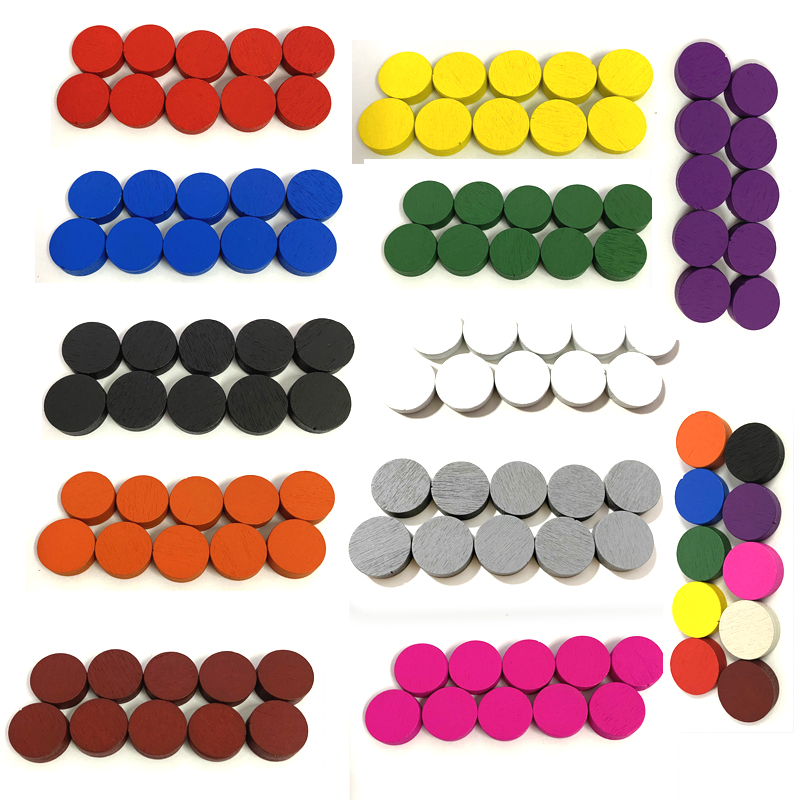 Board Game The Sims - 100 個直径 15*5 ミリメートル木製ポーンゲームピースカラフルなチェストーク用ボードゲーム/教育ゲームアクセサリー