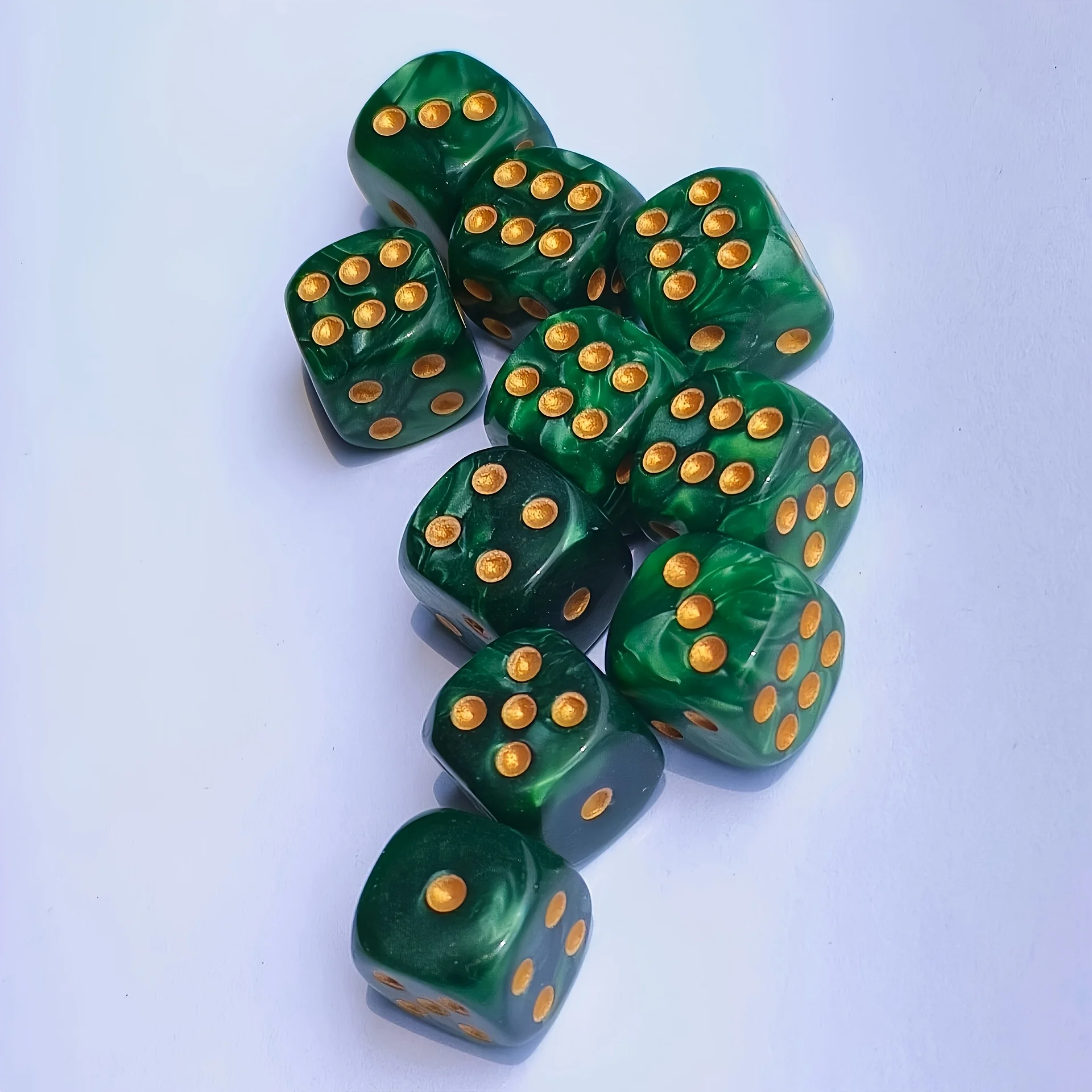 Board Game Electronic Table - 10個入り 12mm パールスワール D6 ダイス、角丸6面アクリルスポットダイス、ボードゲーム、パーティーテーブルトップゲームアクセサリー用
