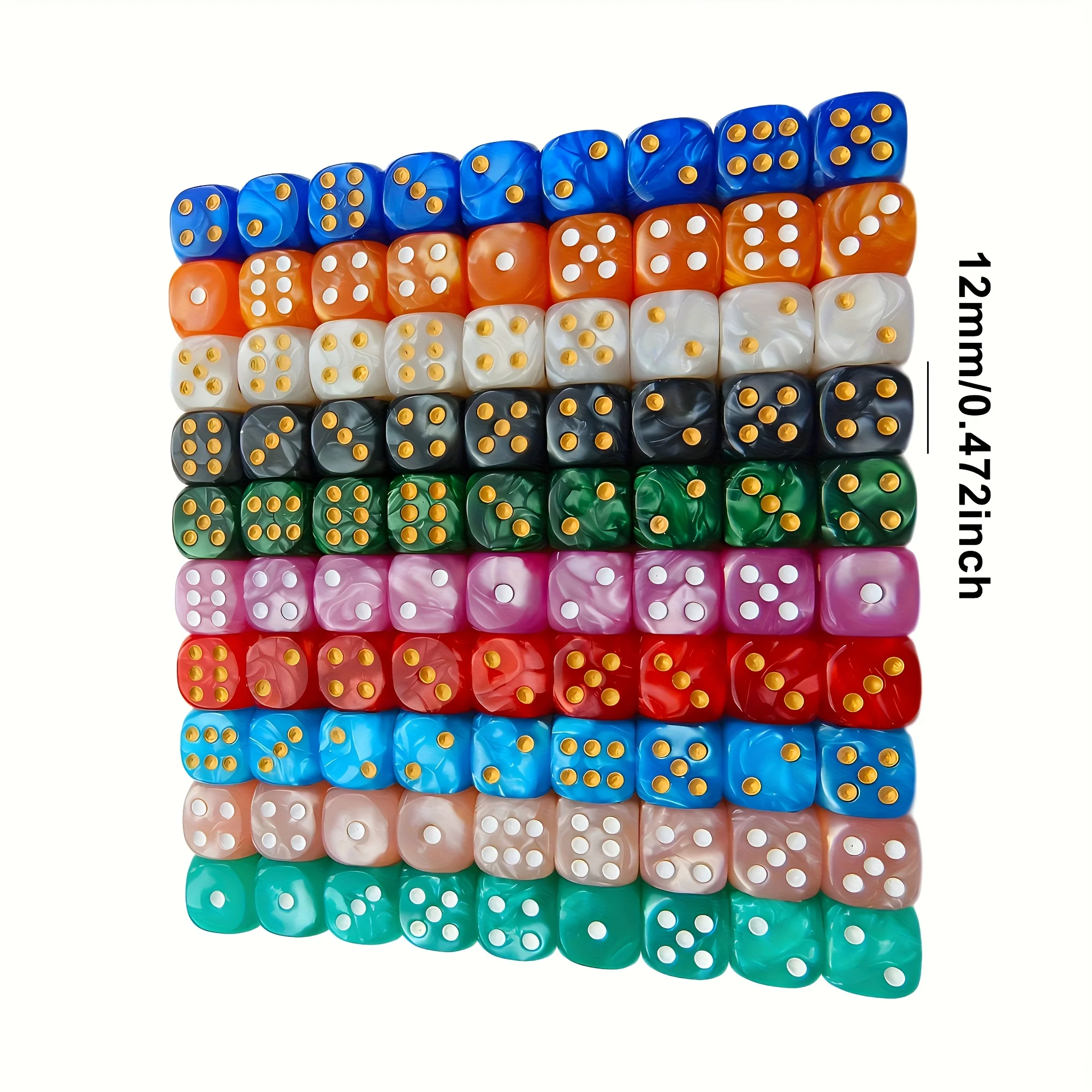 10個入り 12mm パールスワール D6 ダイス、角丸6面 - Board Game Electronic Table のレビューと価格