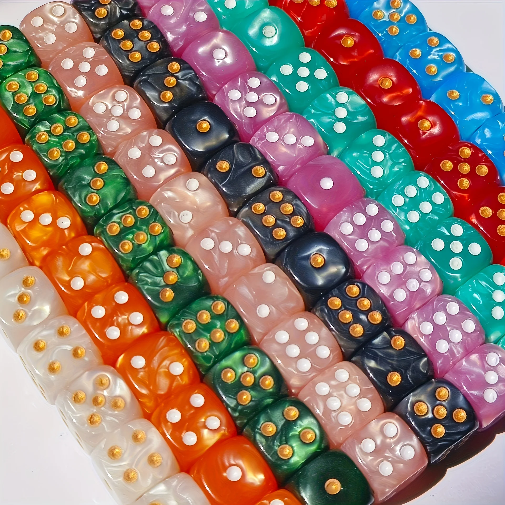 10個入り 12mm パールスワール D6 ダイス、角丸6面 - Board Game Electronic Table のレビューと価格