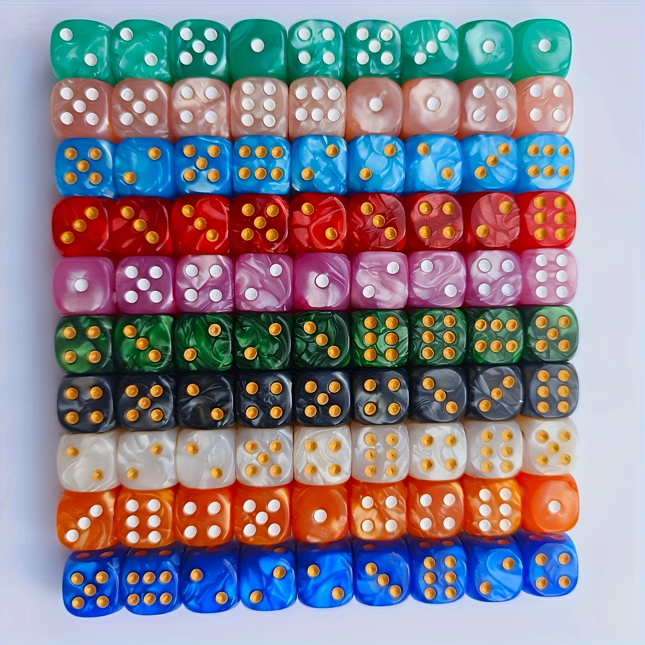 10個入り 12mm パールスワール D6 ダイス、角丸6面 - Board Game Electronic Table のレビューと価格