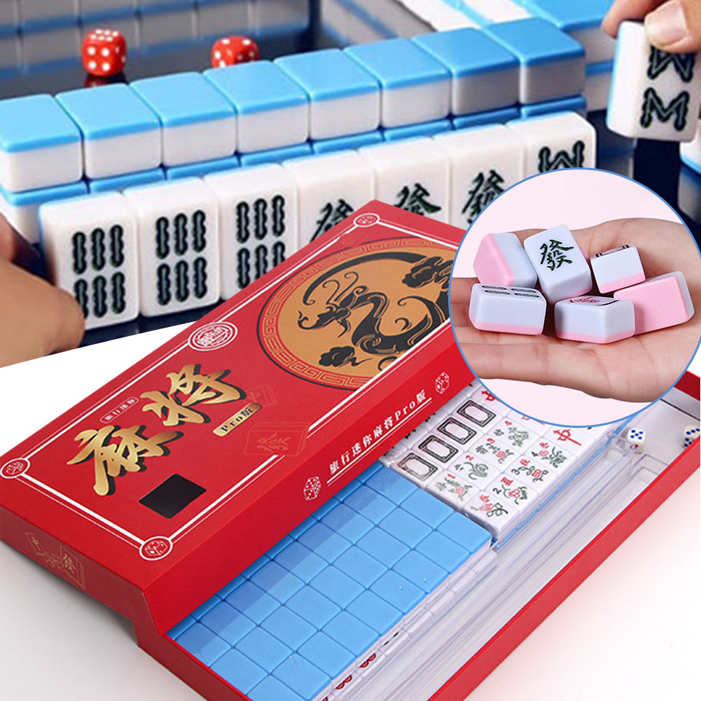 ポータブル旅行ミニ麻雀セット旅行麻雀セット収納ボックス付き落 - Board Game Organization のレビューと価格