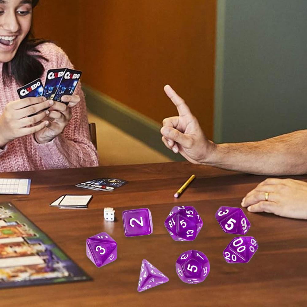 7個の単色ダイス、多面体ゴールドフォントデジタルダイスキット - Board Game Font のレビューと価格