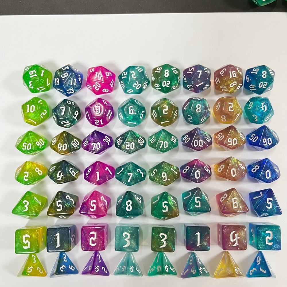 7 ピース/セット子供キッズツートンカラー多面体サイコロセッ - Board Game Font のレビューと価格