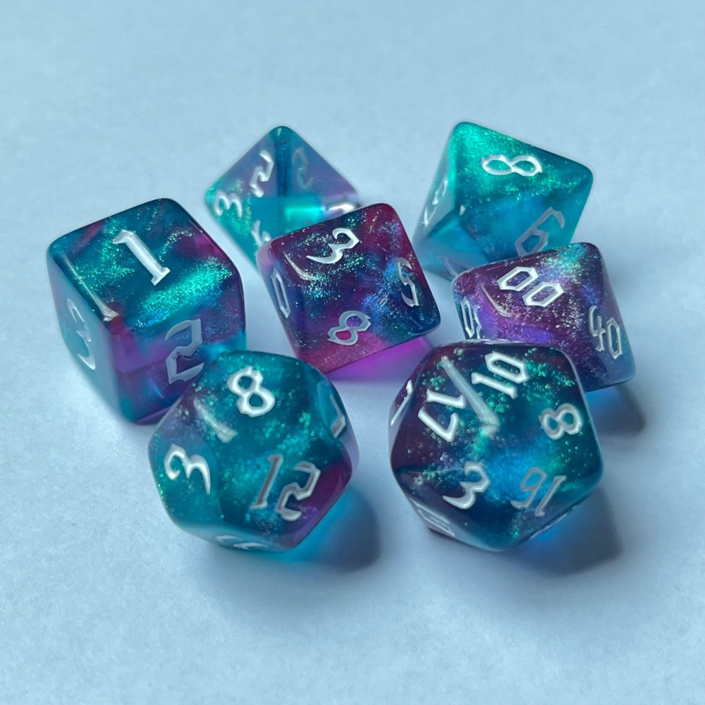 7 ピース/セット子供キッズツートンカラー多面体サイコロセッ - Board Game Font のレビューと価格