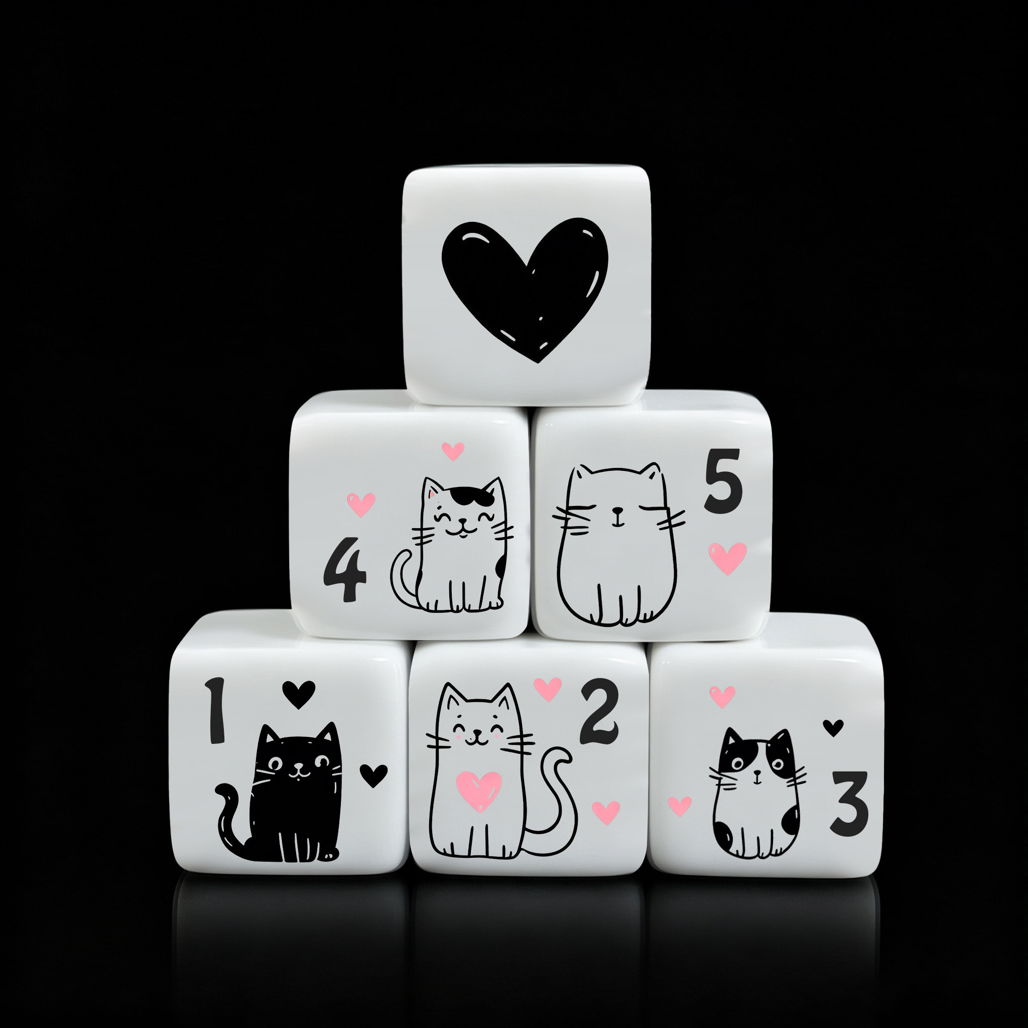 12個/セット 16mm キュートな猫型ダイス、プレミアムア - Board Game Design のレビューと価格