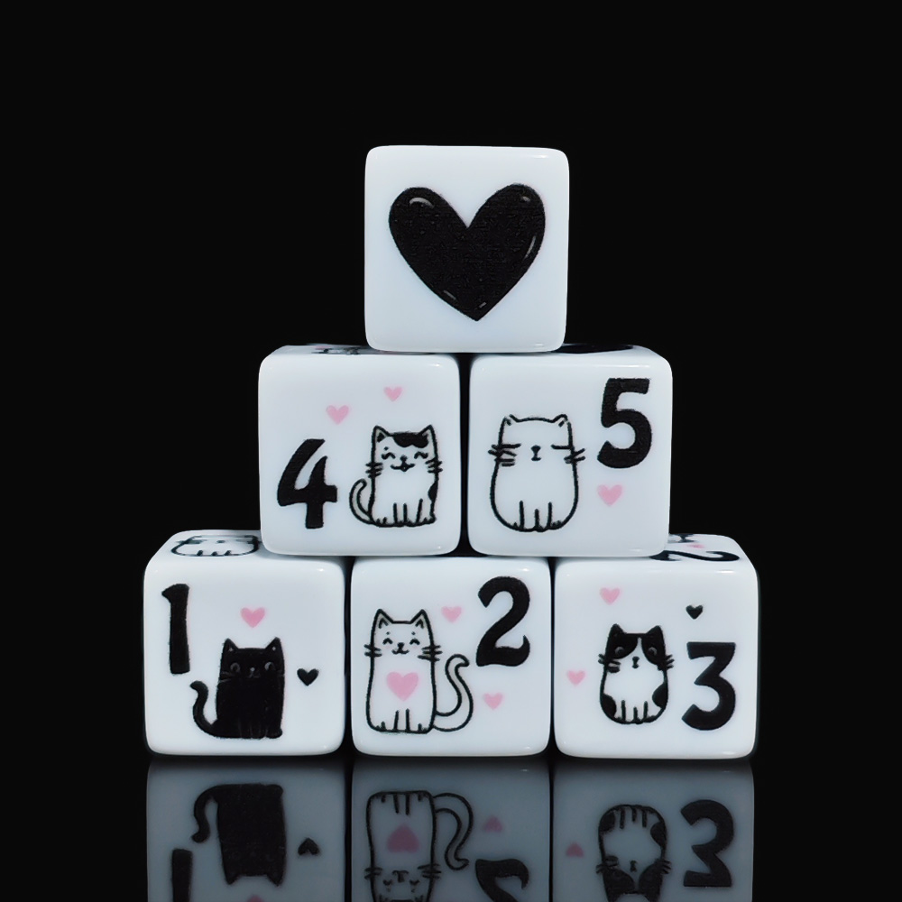12個/セット 16mm キュートな猫型ダイス、プレミアムア - Board Game Design のレビューと価格