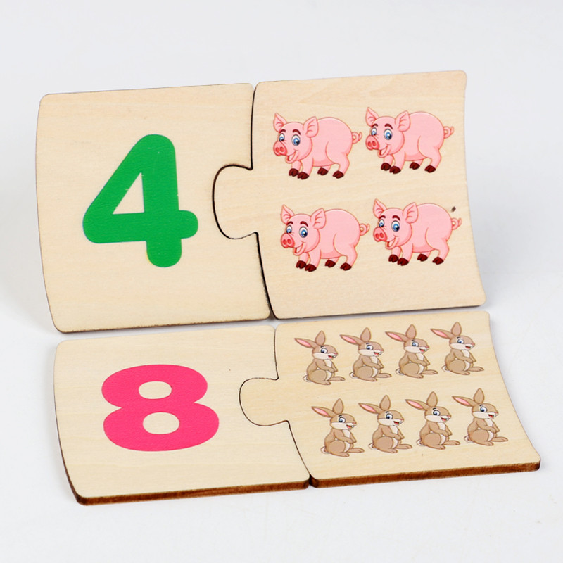 子供向け鉄箱ナンバー啓発ペアリング木製動物フードパズルボード - Board Game Organization のレビューと価格