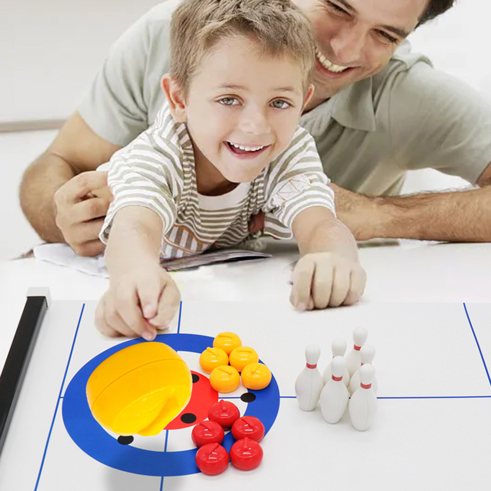 新しいミニカーリング＆ボウリング卓上ゲーム、子供向け室内イン - Board Game Electronic Table のレビューと価格