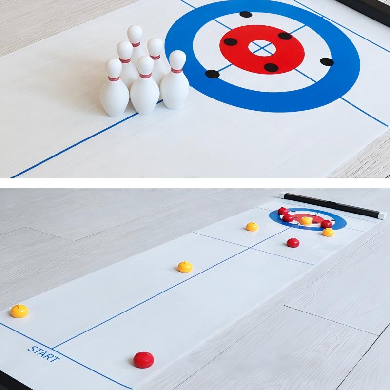 新しいミニカーリング＆ボウリング卓上ゲーム、子供向け室内イン - Board Game Electronic Table のレビューと価格