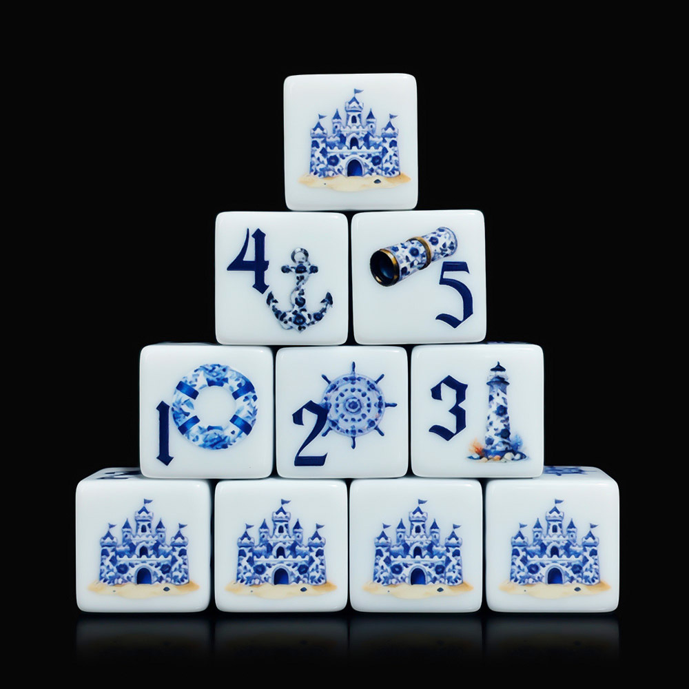 12個入り ブルー航海用16MMプリントD6アクリルダイス、 - Board Game Electronic Table のレビューと価格