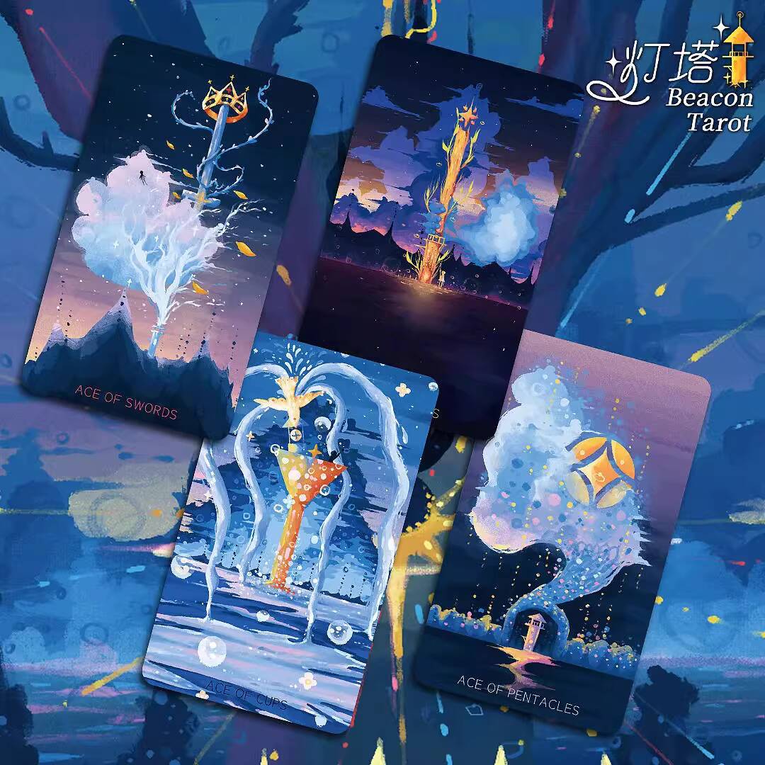 新しい灯台タロットカード美的ヒーリングワイテボードゲームカー - Board Game Queen のレビューと価格