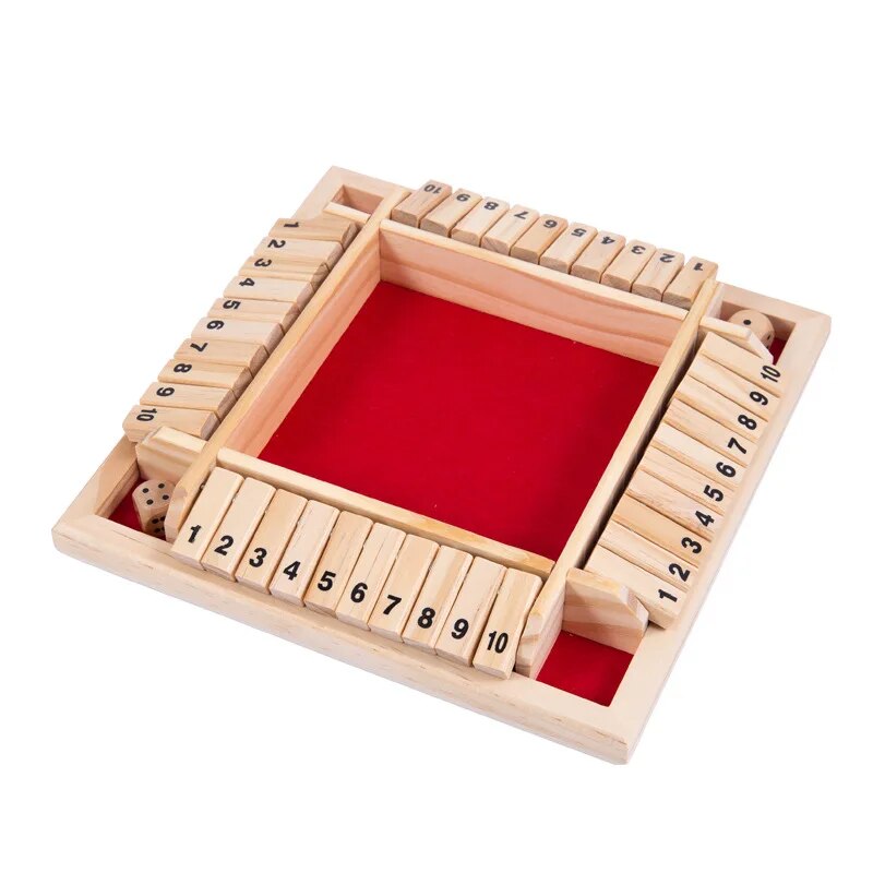 木製サイコロ ボードゲーム 4 人用ボックスを閉じる フラッ - Board Game Organization のレビューと価格