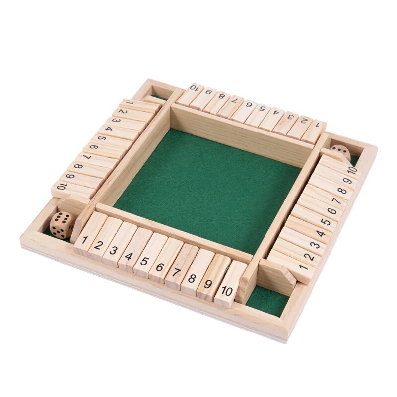 木製サイコロ ボードゲーム 4 人用ボックスを閉じる フラッ - Board Game Organization のレビューと価格