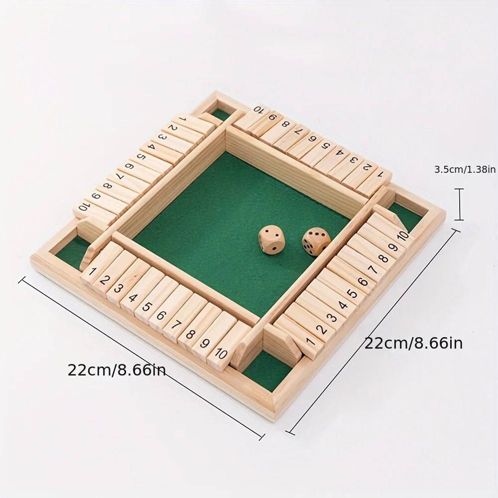 木製サイコロ ボードゲーム 4 人用ボックスを閉じる フラッ - Board Game Organization のレビューと価格